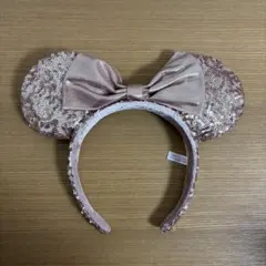 ディズニーシー ミニー カチューシャ ピンク スパンコール リボン