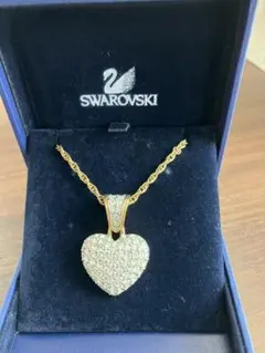 ★SWAROVSKI スワロフスキー ネックレス ハート ゴールド