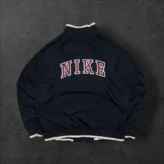 00s OLD NIKE 刺繍トラックジャケットジップアップジャージブルゾン短丈