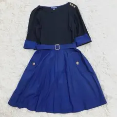 美品】BLUE LABEL 半袖ワンピース ブルー 38 クリーニング済み - メルカリ