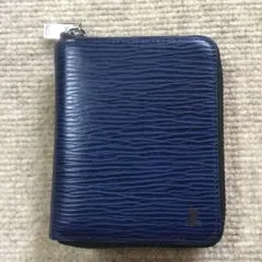 LANVIN（ランバン）本革ラウンドファスナー折り財布（ネイビー）