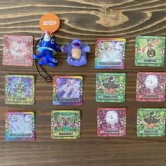 希少非売品ポケモンストラップとマスコット各1、シール11枚