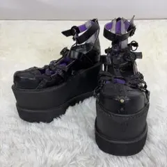 yosuke 厚底 プラットフォームパンプス ハーネス ジッパー 厚底シューズ