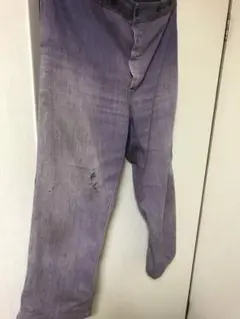 30s 40s フランス ワークパンツ 鬼フェードパープル モールスキン 襤褸