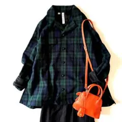 【美品】トラディショナルウェザーウェア　CPOシャツジャケット　緑チェック