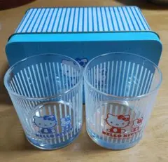 缶入り　ハローキティ　ペアグラス　新品、未使用品