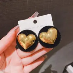 【人気】レディース　ピアス　イヤリング　ハート　ゴールド　結婚式　フォーマル