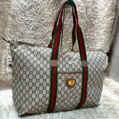 【美品】グッチ トートバッグ ベージュ スプリーム GG柄 シェリーライン