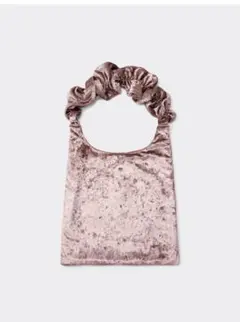 GU ベロアフリルハンドルバッグ ピンク