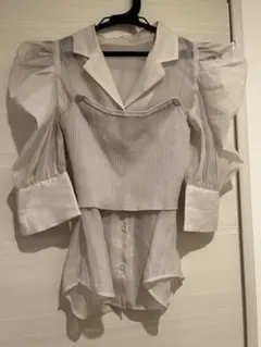 SNIDEL シースルー パフスリーブ トップス ビスチェ風