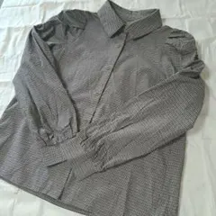 GRL 　チェック柄 パフスリーブシャツ