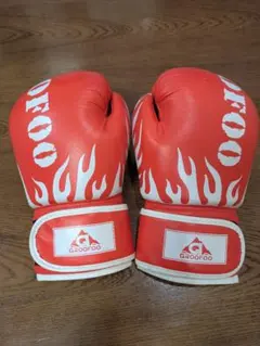GROOFOO ボクシンググローブ 6oz レッド 炎模様