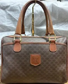 セリーヌ　ミニボストン　マカダム　トリオンフ　ブラウン　PVC