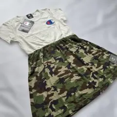 新品 120 Champion チャンピオン　迷彩　切り替え　ワンピースのサムネイル