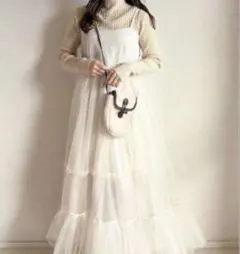 数回の着用　GRL チュールキャミワンピース　al 207 フリーサイズ