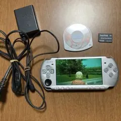 PSP3000 シルバー　本体、充電器、メモリースティック。おまけソフト。