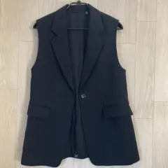 【新品】GUノースリーブテーラードベスト S ブラック　ビジネス