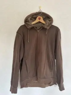 UNIQLO フルジップアップ　Lサイズ　ブラウン ボアスウェットパーカー