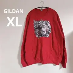 海外古着✨GILDAN 【XL】サンタ スウェット　レッド 赤トレーナー