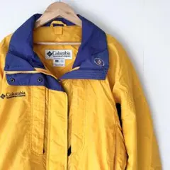 Columbia コロンビア ナイロンジャケット 90年代 ロゴ刺繍 イエロー