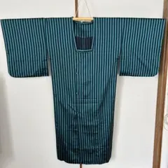 レトロ　正絹　雨コート　和装コート道行コート　縦縞身丈　約126㎝、裄約　67㎝