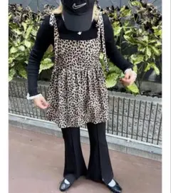 WC　ダブルシー　ワンピース リボンミニキャミワンピース　チュニック　レオパード