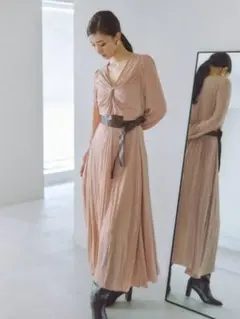 【美品】FRAY ID レザーベルトツイストワンピース