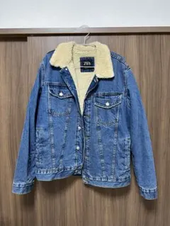 ZARA ボア襟付きデニムジャケット L