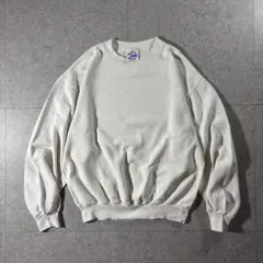 USA製90s JERZEES鹿の子スウェット無地ブランク白短丈ストリート