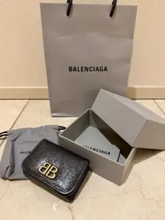 新品未使用BALENCIAGA 三つ折り財布 黒