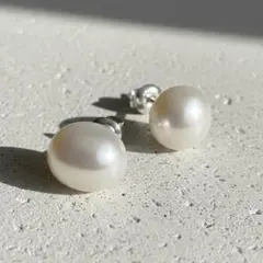 【人気！】ピアス　淡水　パール　一粒　Silver925　シルバー　キャッチ　白