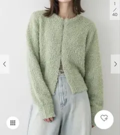 SENSE OF PLACE ラメリボンクルーネックカーディガン