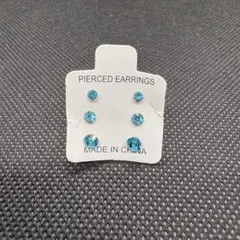 【新品未使用品】青色スタッドピアス