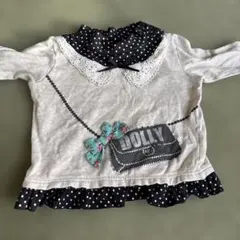 Dolly Ribbon 薄手トレーナー ドット　レース　フリル　90サイズ