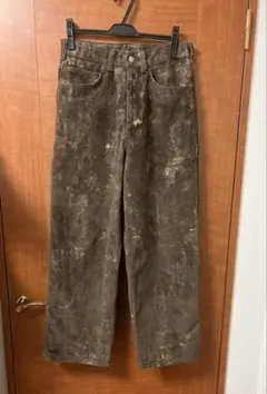 ZARA ザラ　加工　パンツ　デニム　デザイン　ブラウン