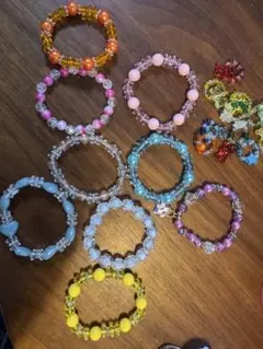 カラフルビーズブレスレット&リングセット