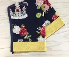 ロンドン限定】FEILER フェイラー ハンカチ ロイヤルクラウン ネイビー
