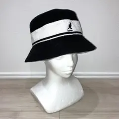 L 美品 カンゴール Bermuda Stripe バケットハット ブラック 黒