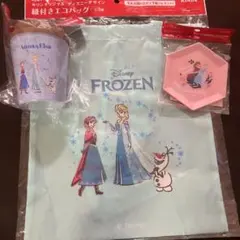 アナと雪の女王 紐付きエコバッグ カフェタンブラー 雪形プレート ディズニー