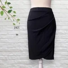 23区　Thilea French Fabric　ドレープタイトスカート　ひざ丈