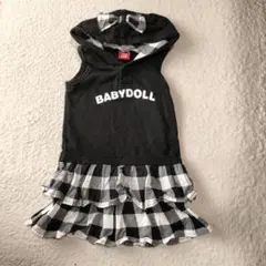BABYDOLL フード付きワンピース 黒/白