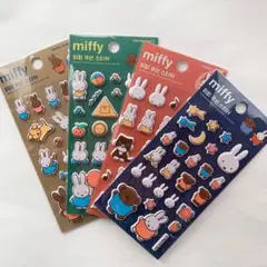 韓国限定 ミッフィー クッションステッカー 4枚セット ぷっくりシール