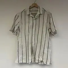 ZARA 半袖シャツ XL アイボリー/ストライプ
