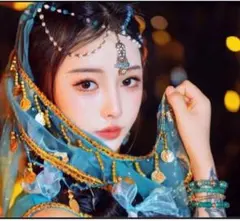 ✧︎数量限定SALE✧︎コスプレ、アラビアンスタイル 袖飾りにも ヘッドドレス③青白