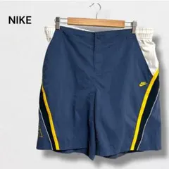 ナイキ ショートパンツ ハーフ丈 ライン ウエスト紐 刺繍ロゴ スポーツ XL