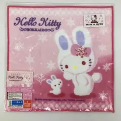 ハローキティ　北海道　うさぎ　プチタオル　雪うさぎ　レア　ご当地限定