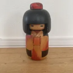 富所ふみを作　内閣総理大臣賞作家　創作こけし　木彫彩色 木人形 伝統工芸 メルカリ