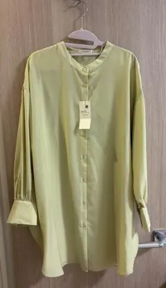 earthmusic＆ecologyバンドカラーレイヤードシャツチュニック