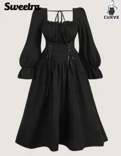 ブラック ロングワンピース　4XL