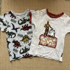 キッズ半袖Tシャツ 2枚セット 恐竜柄 スターウォーズ C-3PO R2-D2のサムネイル